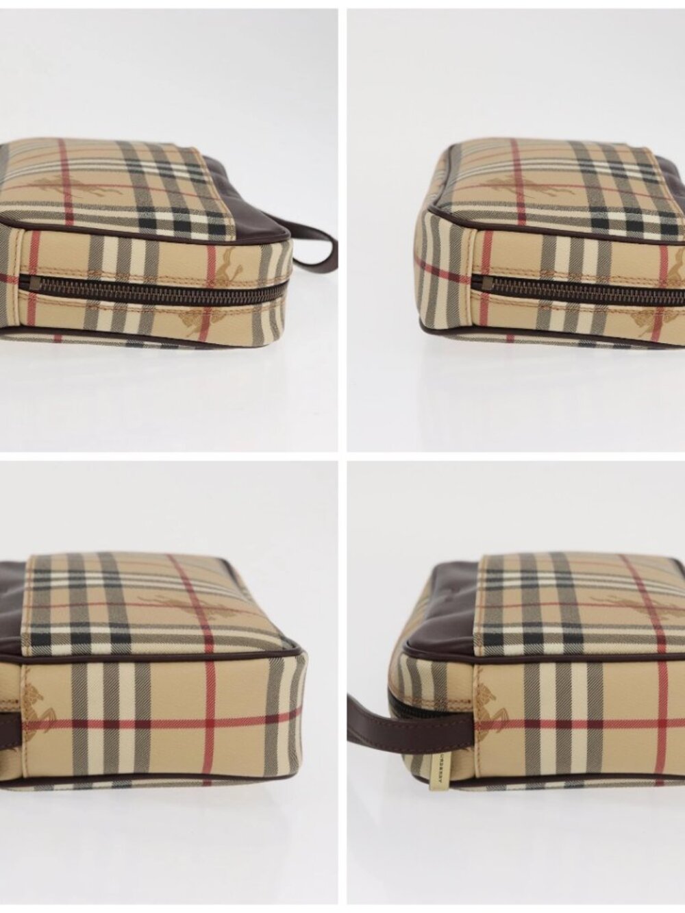 BURBERRY Nova Check Clutch Bag PVC Leather Beige Auth BA10320M - Picture 16 of 16
